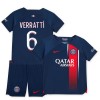 Original Trikotsatz Paris Saint-Germain 2023-24 Verratti 6 Heimtrikot Für Kinder